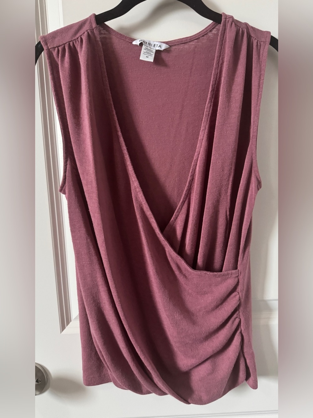 Athleta Mauve Draped Sleeveless Wrap Top-Medium